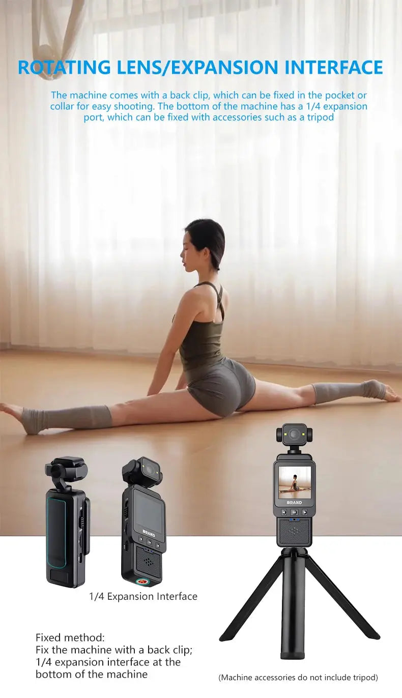 1080P Handheld Sports Pocket Camera HD Display 180° Rotatable WiFi Wireless Video Recorder Built-in Fill Light Motion Camera Ai-TechWorld 