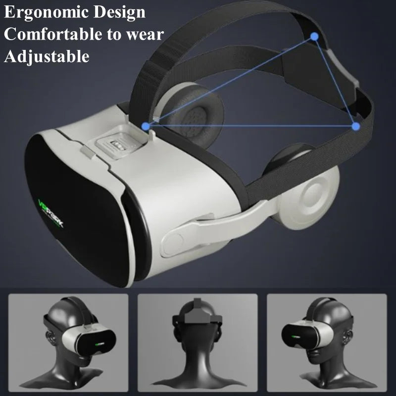 Original J70 4K Wireless Virtual Reality VR Glasses Stereo 3D Videos Google Cardboard Box Headset Helmet for Smartphone Max 6.7" Ai-TechWorld 