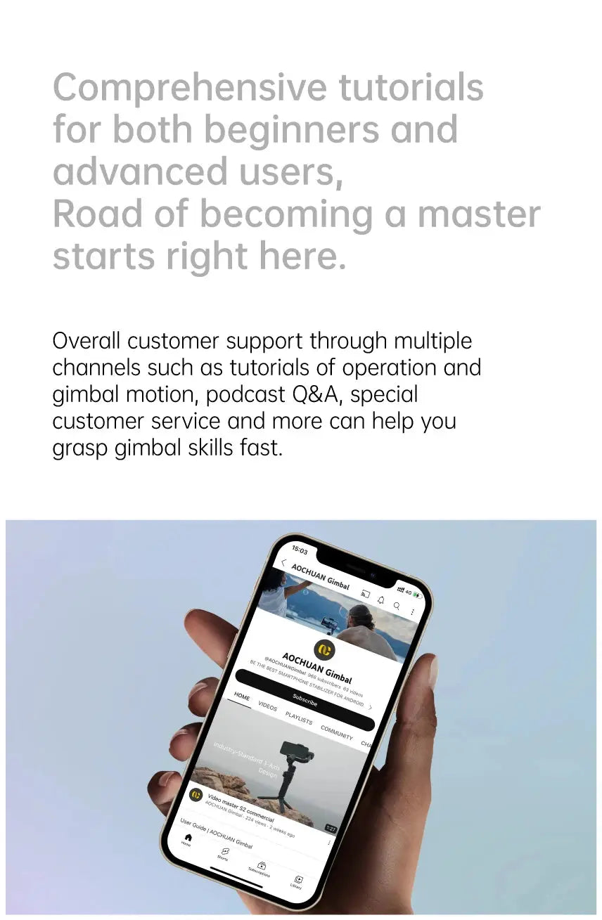 AOCHUAN Smart XE 3-Axis Handheld Gimbal Stabilizer for Smartphone iPhone Android Face Tracking Tiktok Vlog Live Streaming Ai-TechWorld 