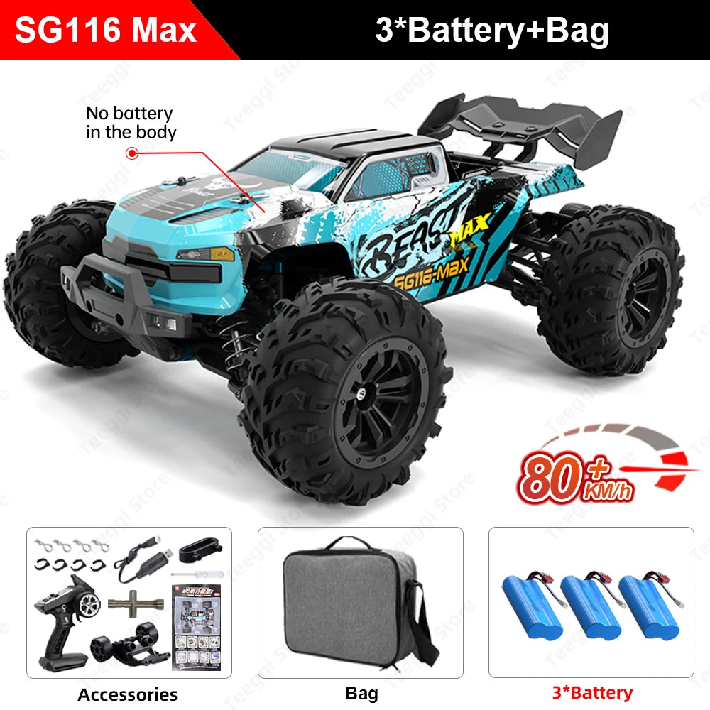 SG116 MAX 1:16 High Speed Drift Racing Car 80KM/H Brushless Motor 4WD SG316 MAX RC Off Road Car Monster Trucks Toy For Kids Gift Ai-TechWorld 