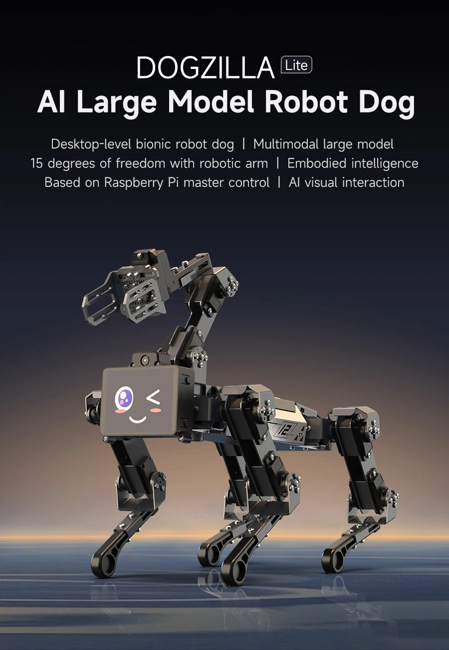 Yahboom DOGZILLA-Lite Quadruped Bionic Robot Dog AI Vision Large Model Intelligent Programming Electronic Kit for Raspberry Pi Ai-TechWorld 