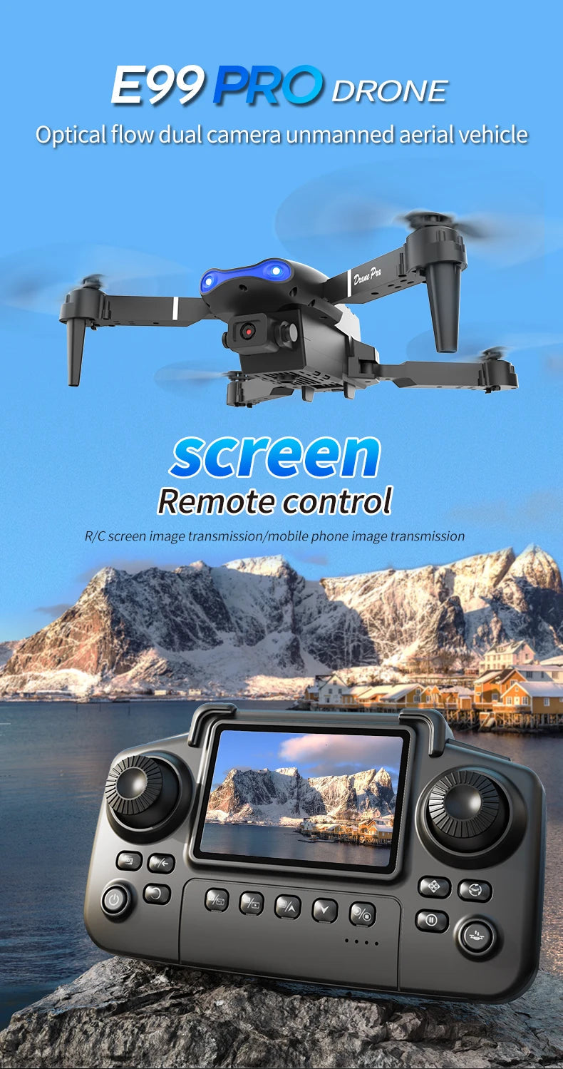 E99 Pro Drone Screen remote control Quadcopter Remote Four Axis Aircraft 8K HD Photography UAV Altitude Fixation Helicopter Toy Ai-TechWorld 