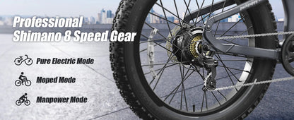 PUCKIPUPPY Labrador pro Electric Bike 1350W Peak 48V 20AH Battery Ebike 26" Fat Tire Electric Mountain Bike 2-Year Warranty Ai-TechWorld 