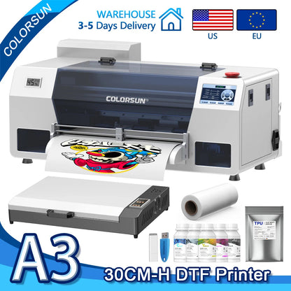 Colorsun A3 DTF Printer XP600 Impresora A3 DTF Printer Directly to FIlm A3 DTF Printing Machine For T-shirt Hoodies Fabric Ai-TechWorld   ai-techworld