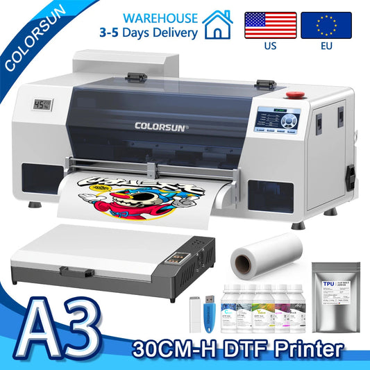 Colorsun A3 DTF Printer XP600 Impresora A3 DTF Printer Directly to FIlm A3 DTF Printing Machine For T-shirt Hoodies Fabric Ai-TechWorld   ai-techworld