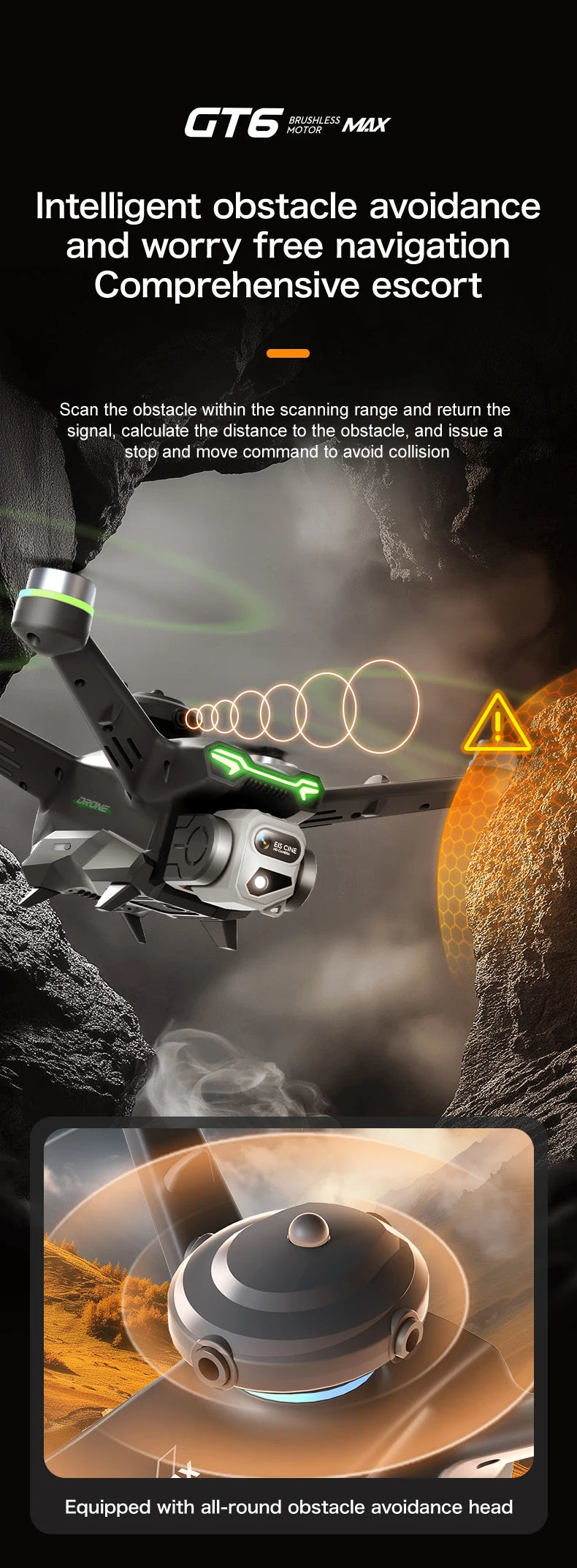 GT6 Professional Drone Long Range Flight Battery Quadcopter 4K HD Wifi Dron Aerial Photography Obstacle Avoidance Aircraft Ai-TechWorld 