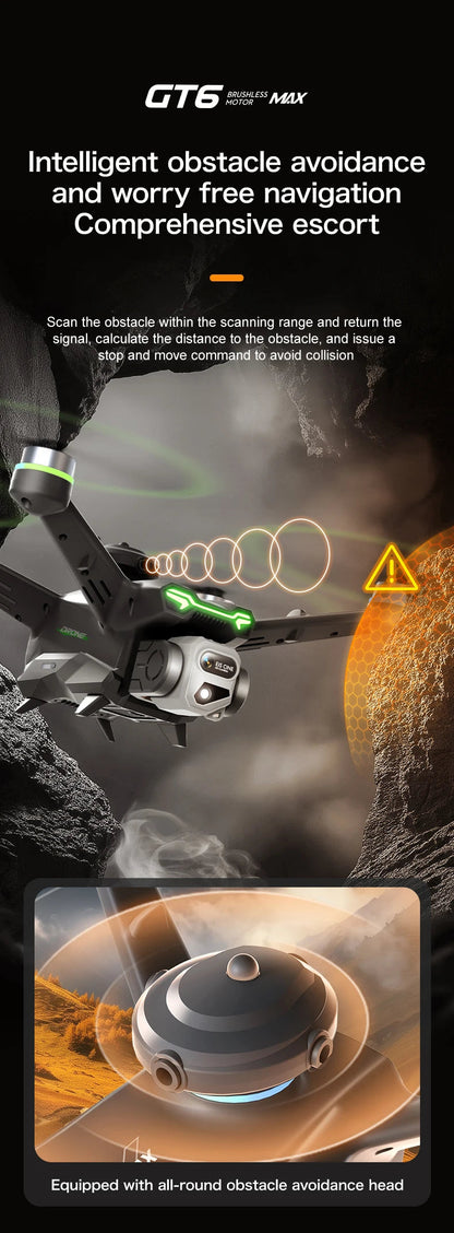 GT6 Professional Drone Long Range Flight Battery Quadcopter 4K HD Wifi Dron Aerial Photography Obstacle Avoidance Aircraft Ai-TechWorld 