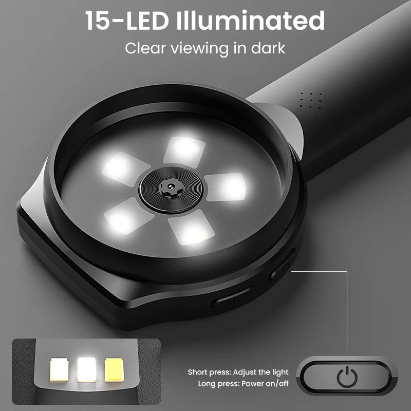 2.8'' IPS Digital Magnifier HD 1080P 100X Portable Microscope Handheld Mignifying Glass for Electronics Repair Check Jewelry Ai-TechWorld 