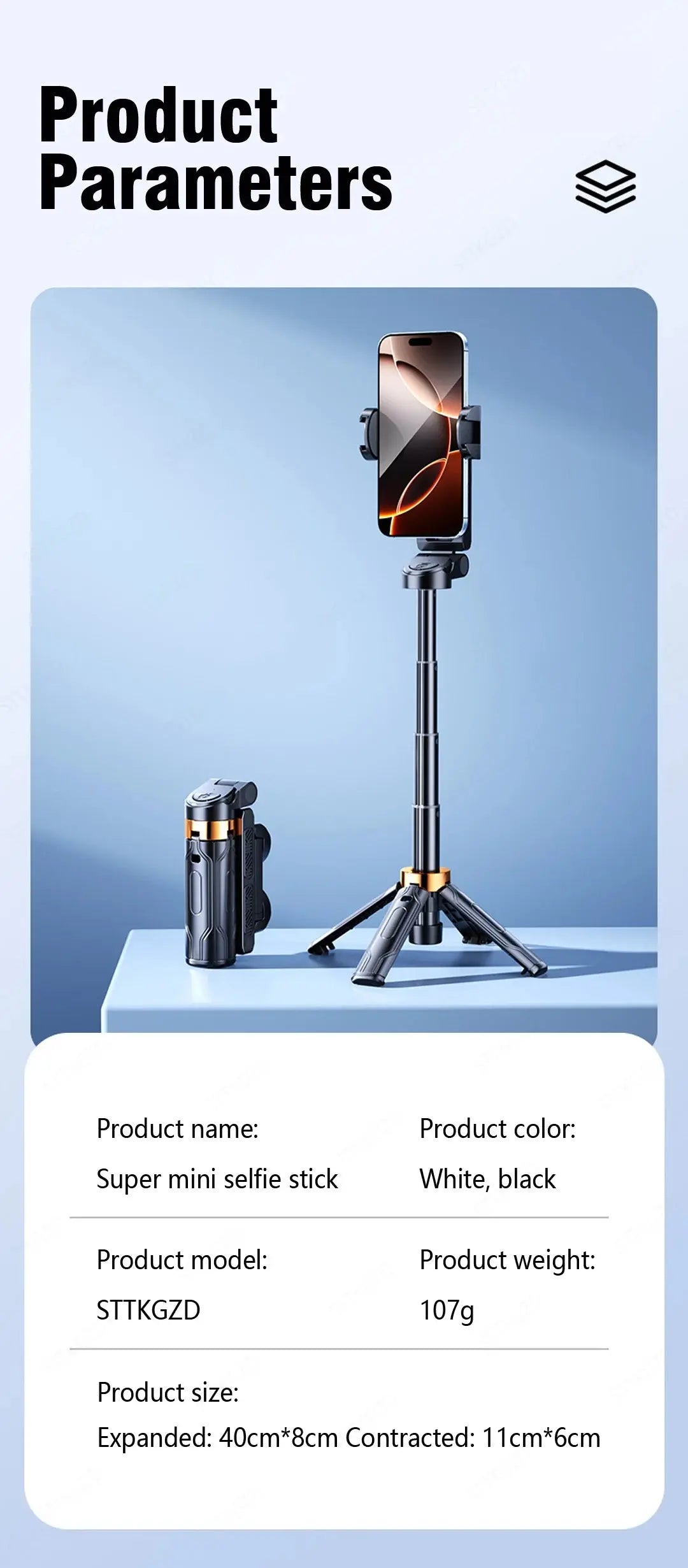 Super Mini Selfie Stick Portable Phone Holder Shooting Aid Versatile Integrated Design Bluetooth Remote For Live Broadcas Ai-TechWorld 