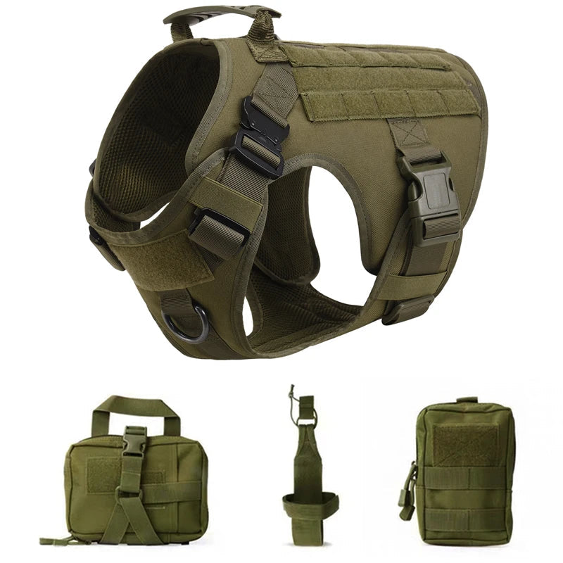 Tactical Military Vest Pet German Shepherd Golden Retriever Tactical  Training Dog Harness and Leash Set For All Breeds Dogs Ai-TechWorld 