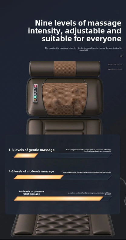 Multifunctional Lumbar Traction Massage Mattress Cushion Full Body Electric Shoulder Neck Waist Back Vibrations Removable Gift Ai-TechWorld 