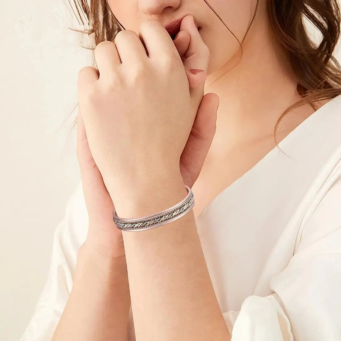 ARADOO Copper Bracelets for Women 99% Pure Copper Handwoven Bracelet Cuff Bangle Ai-TechWorld 