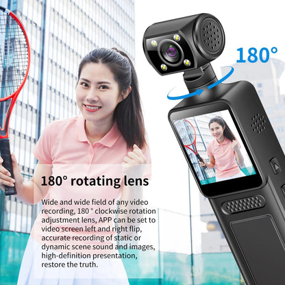 4K HD Handheld Pocket Camera 180 ° Rotating Mini Portable Camera Wearable Night Vision Outdoor Sports Camera 2025 New Ai-TechWorld 