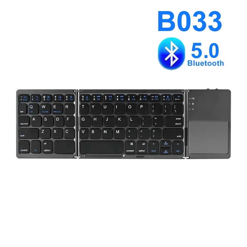 Tri-fold Bluetooth Keyboard with Touchpad Portable Mini Keyboard Rechargeable Keyboard Wireless Keyboard For Windows Android iOS Ai-TechWorld   ai-techworld
