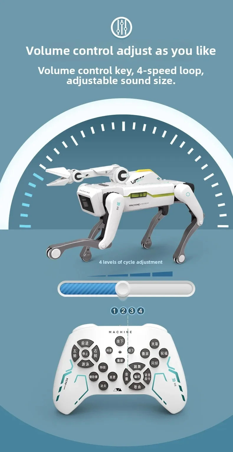 Teeggi Electric RC Intelligent Robot Dog with Clip Multifunction RC Mechanical Dog Educational Toy Bionic Smart Robot Toy Gift Ai-TechWorld 