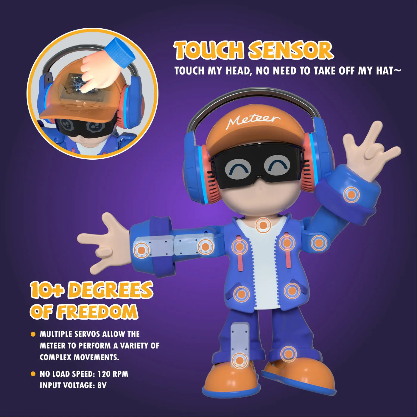 Meteer AI Smart Robot | Voice Chat,Music Dancing Bluetooth,Pet companionship,App Controlled,Birthday Christmas Party Gifts Ai-TechWorld 