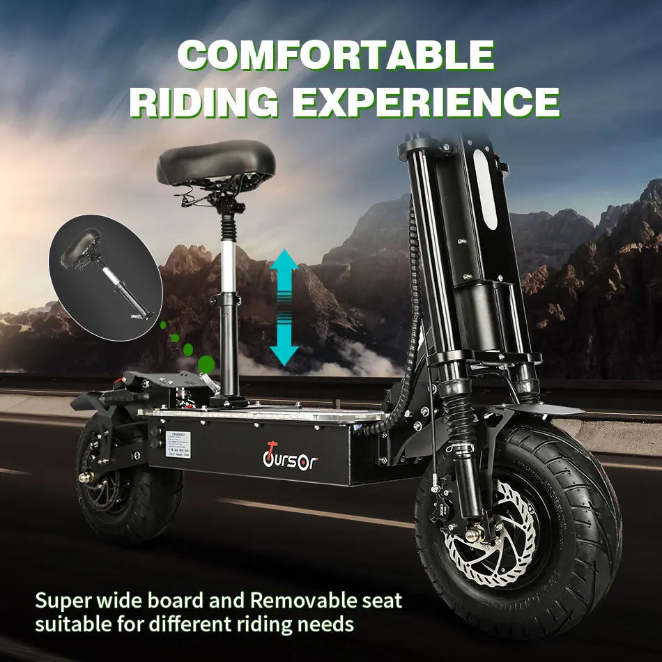 X13 inch 10000W Dual Motor 72V40Ah 60V50Ah Battery Electric Scooter Max Speed 120km/h Range 120km LCD Display Foldable Escooter Ai-TechWorld 