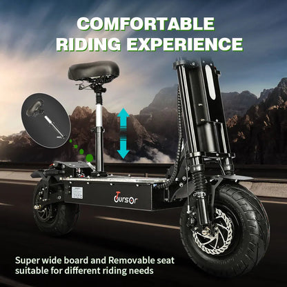 X13 inch 10000W Dual Motor 72V40Ah 60V50Ah Battery Electric Scooter Max Speed 120km/h Range 120km LCD Display Foldable Escooter Ai-TechWorld 