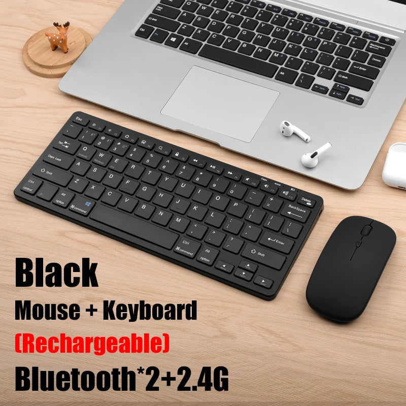 2.4G Wireless Keyboard Mouse Set Bluetooth 5.0 Keyboard Mouse Combo 2 modes Mini Keyboard Mouse For Laptop PC Accessories Ai-TechWorld   ai-techworld