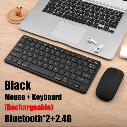 2.4G Wireless Keyboard Mouse Set Bluetooth 5.0 Keyboard Mouse Combo 2 modes Mini Keyboard Mouse For Laptop PC Accessories Ai-TechWorld   ai-techworld