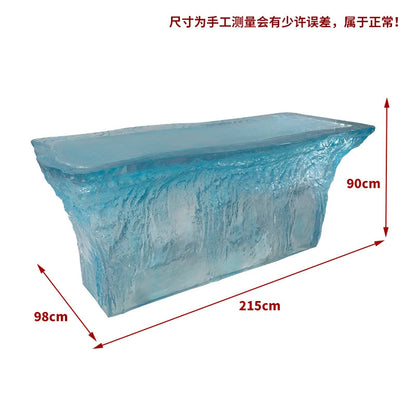 Premium Light Luxury Transparent Resin Hotel Front Desk Restaurant Villa Kitchen Partition Luminous Crystal Glacier Island Table Ai-TechWorld 