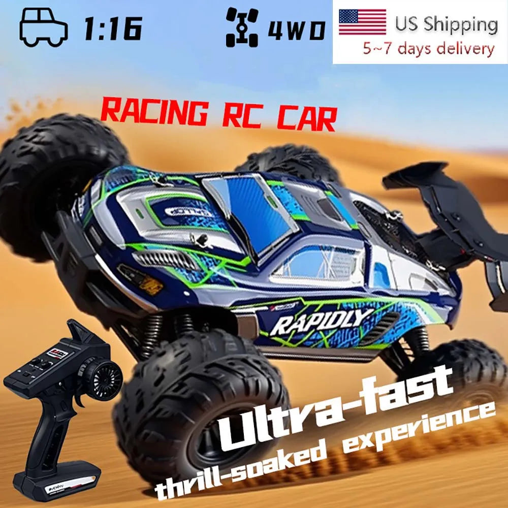 1:16 4WD 70+KM/H High Speed RC Car with Box All Terrain Application 2.4G Remote Control Car with LED Dirt Bike Toys for Children Ai-TechWorld 