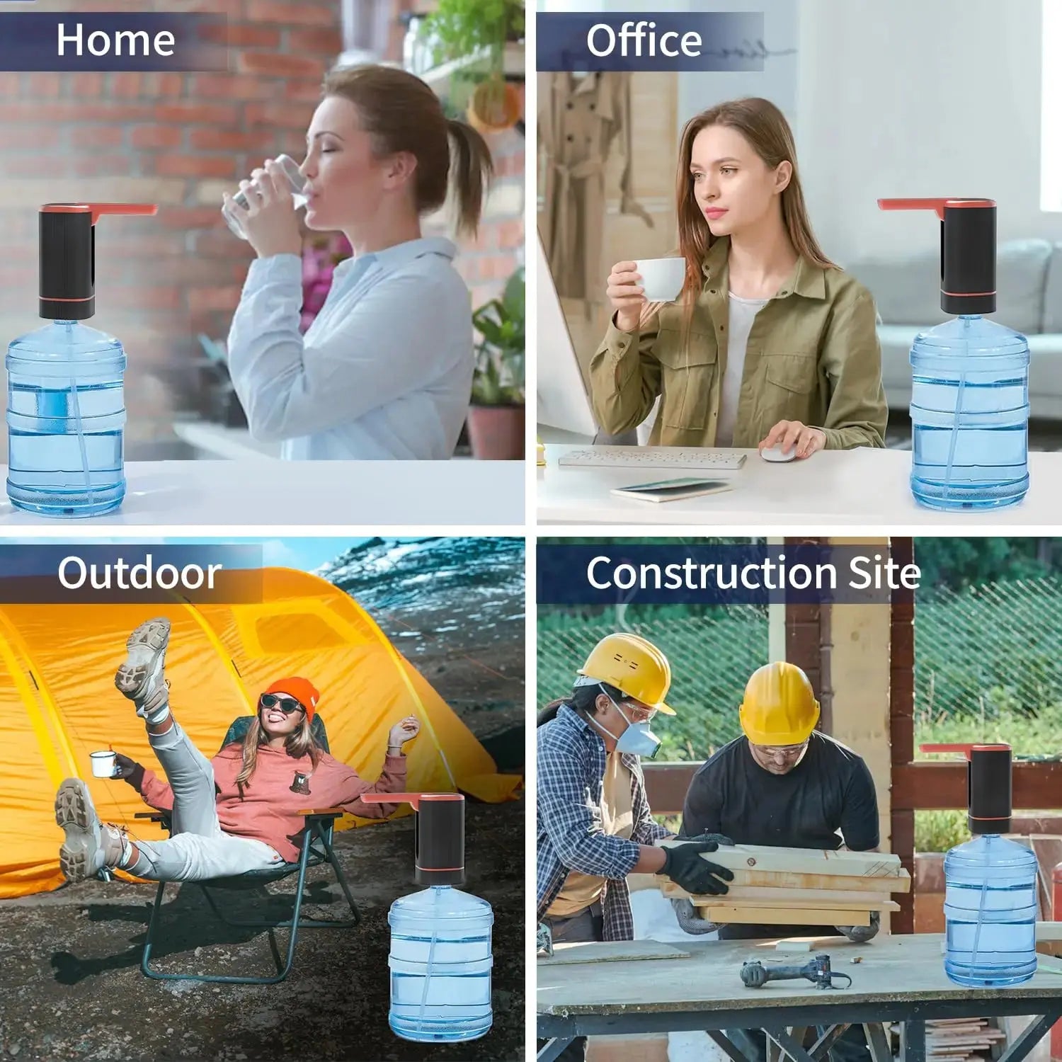 Water Dispenser Bottle Pump, Electric Water Pump for Universal 2-5 Gallon Bottle, Portable USB Charging Drinking Water Dispenser Ai-TechWorld 