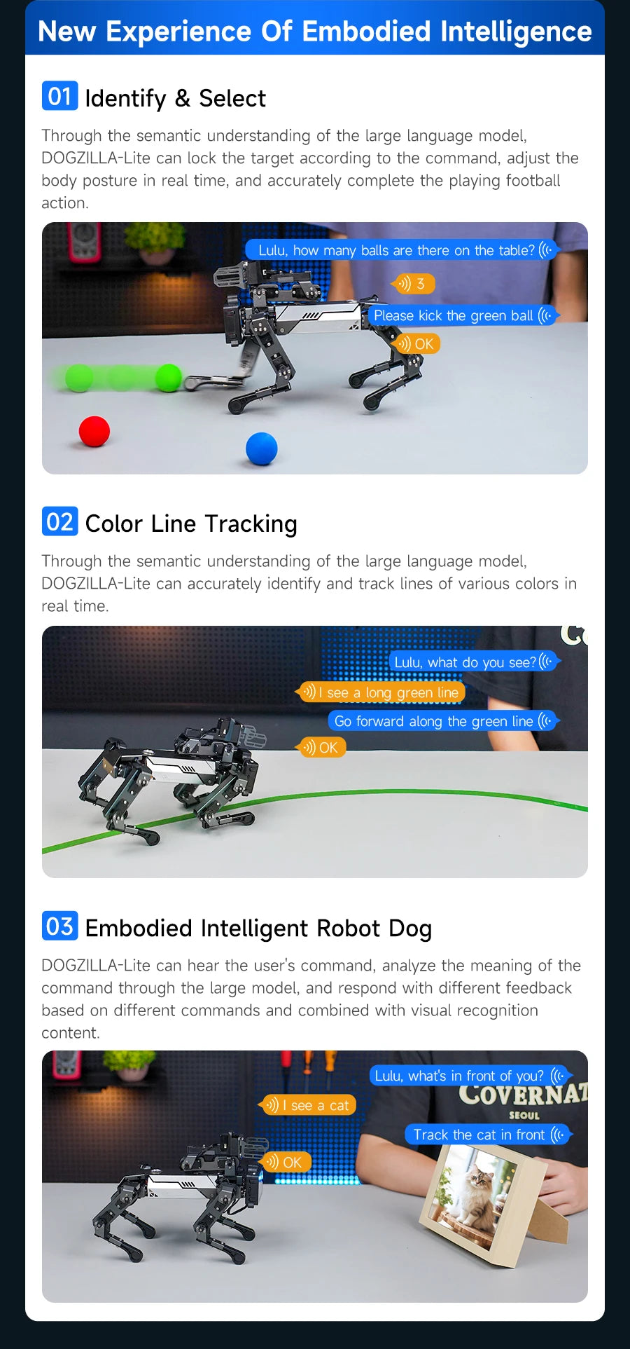 Yahboom DOGZILLA-Lite Quadruped Bionic Robot Dog AI Vision Large Model Intelligent Programming Electronic Kit for Raspberry Pi Ai-TechWorld 