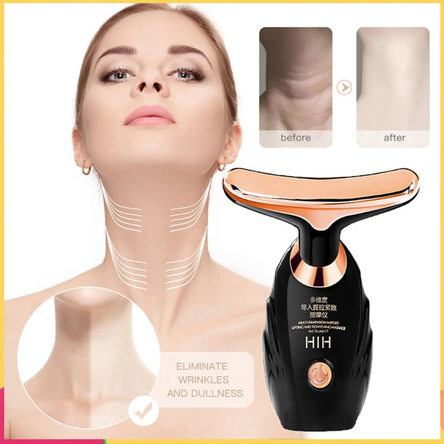 Face Lifting Device Neck Facial Eye Massage Introducer Microcurrent Skin Rejuvenation Anti Aging Beauty Device Face Massager Ai-TechWorld 