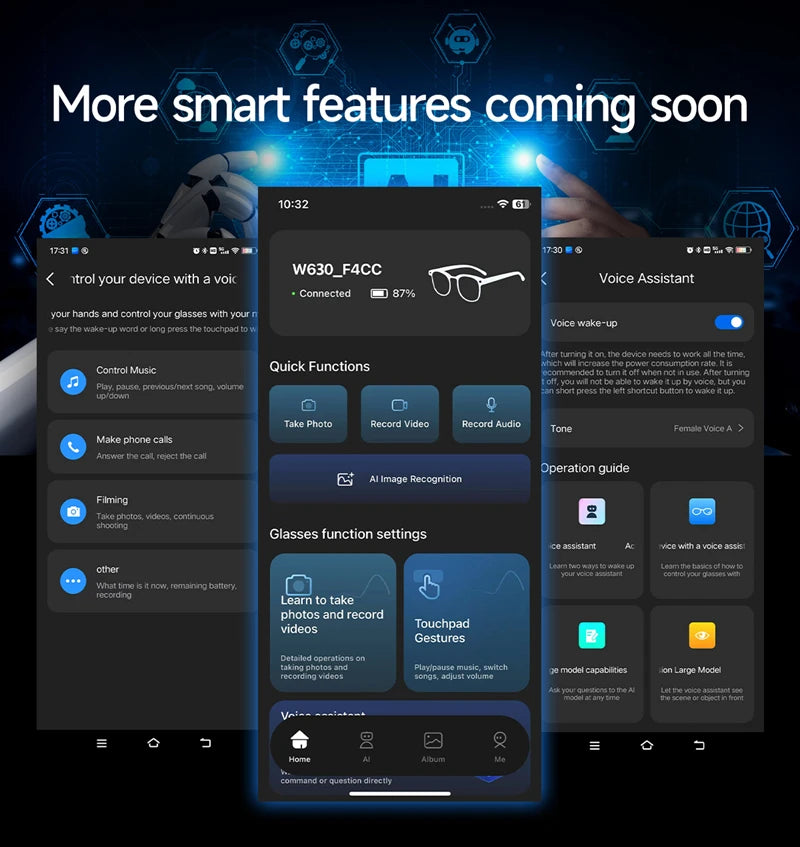Xiaomi Mijia 4K HD Color Changing AI Smart Glasses 800W Pixel Camera Bluetooth Call Voice Assistant Control Smart Sports Glasses Ai-TechWorld 