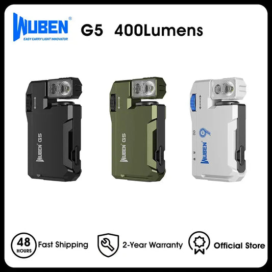 WUBEN G5 Rechargeable EDC Flashlight, 400 Lumens Dual Light Sources Mini Flashlight with RGB Light, Portable Pocket Flashlights Ai-TechWorld 