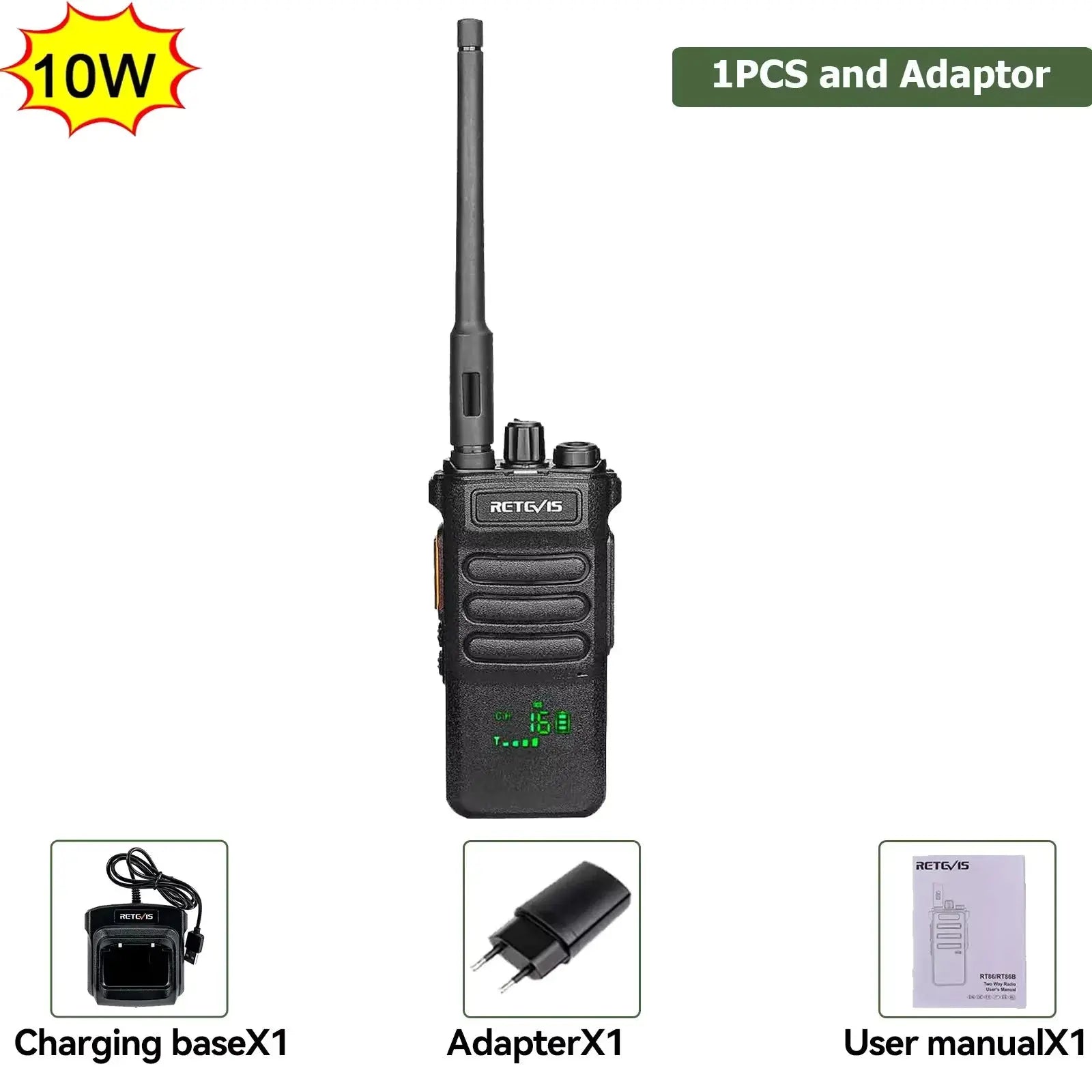 Retevis RT86 10W Walkie Talkie Professional Two Way Radio Long Range Walkie Talkie UHF Communication radio for Outdoor Business Ai-TechWorld 