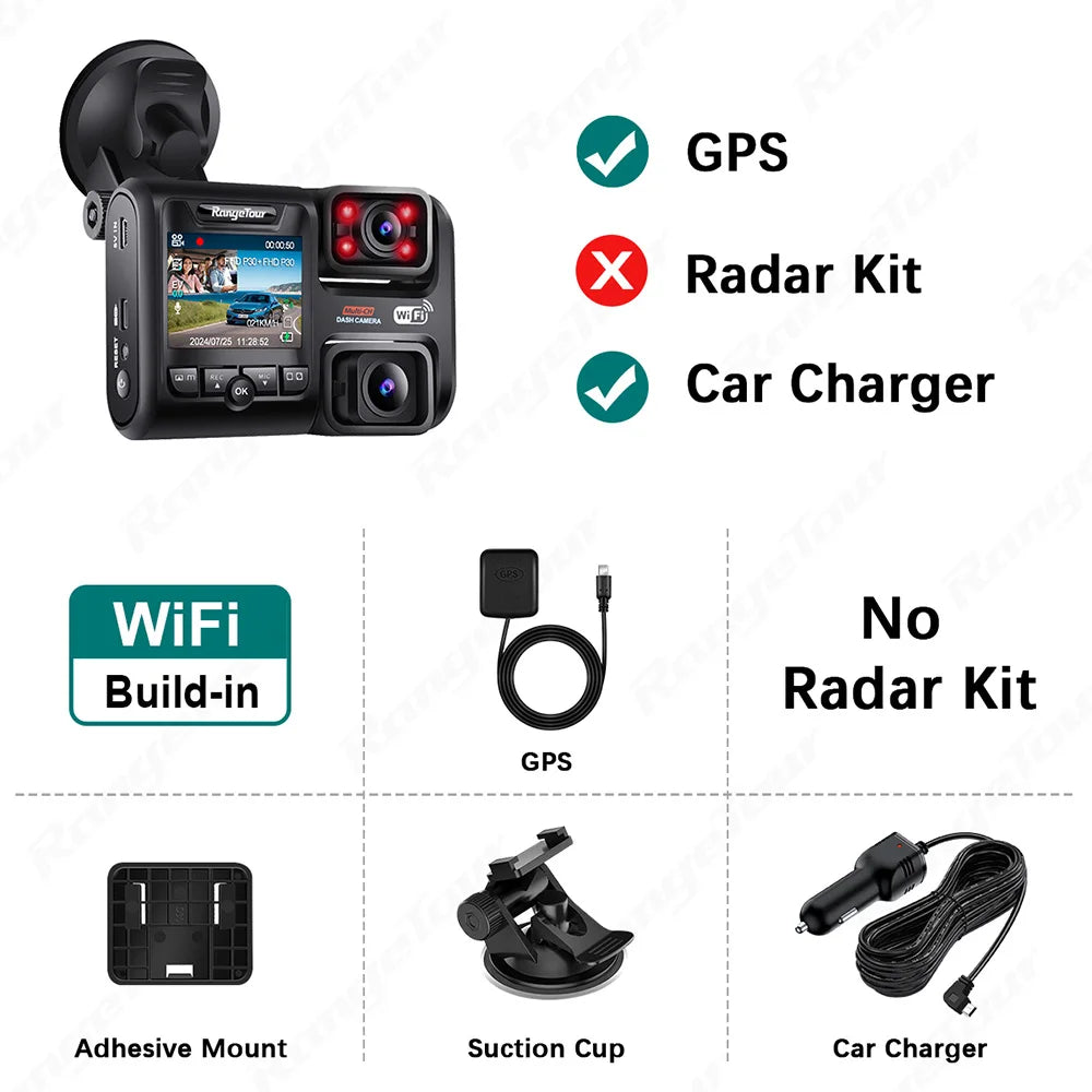4K 2160P WIFI GPS Logger Dual Lens Car DVR Novatek 96663 Chip Sony image Sensor Night Vision Dual Camera Dash Cam Recorder D30H Ai-TechWorld 