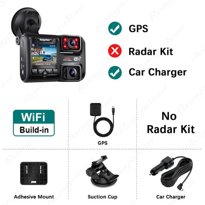 4K 2160P WIFI GPS Logger Dual Lens Car DVR Novatek 96663 Chip Sony image Sensor Night Vision Dual Camera Dash Cam Recorder D30H Ai-TechWorld 