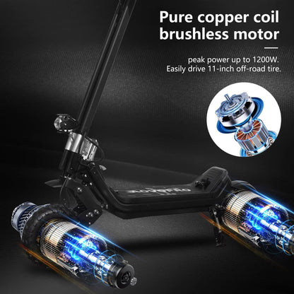 AOVOPRO G63 Electric Scooter 11 inch Off road 2400W Foldable 28mph Max Speed 60-75KM Max Range Electric Scooter for Adult Ai-TechWorld 
