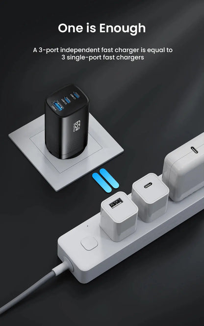 ASOMETECH GaN USB Type C Charger 65W 45W PPS PD QC4.0 Quick Charger For Macbook Laptop IPAD Tablet iPhone 16 Samsung S23 Ultra Ai-TechWorld 