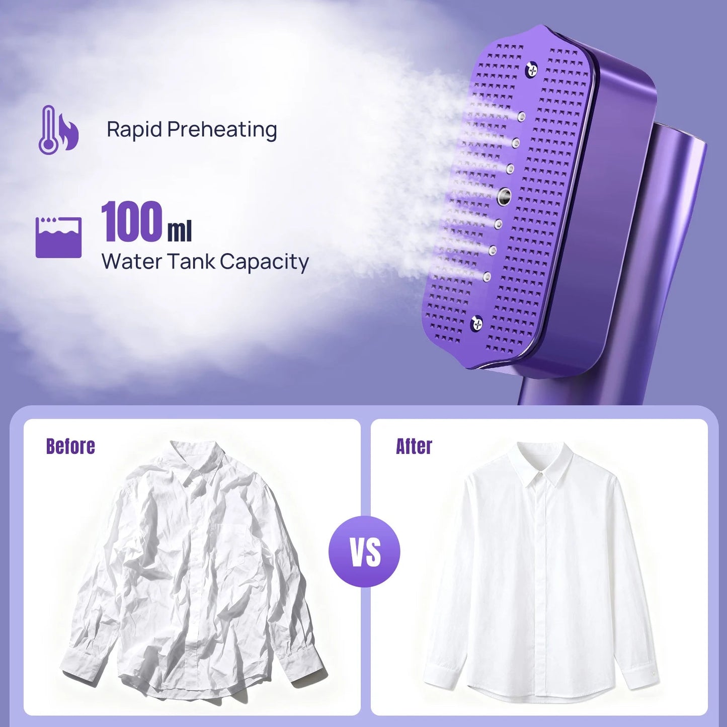 Mini Rotating Steam Iron Handheld Wet And Dry Double Hot Steam Generator Portable Garment Steamer Home Travelling Hanging Iron Ai-TechWorld   ai-techworld