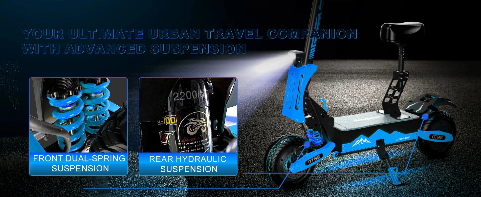 Arwibon 5600W Adult Electric Scooter Dual Motor Top Speed 46MPH,60V27AH, 11-inch Off-Road Tires Sport Folding eScooter with Seat Ai-TechWorld 