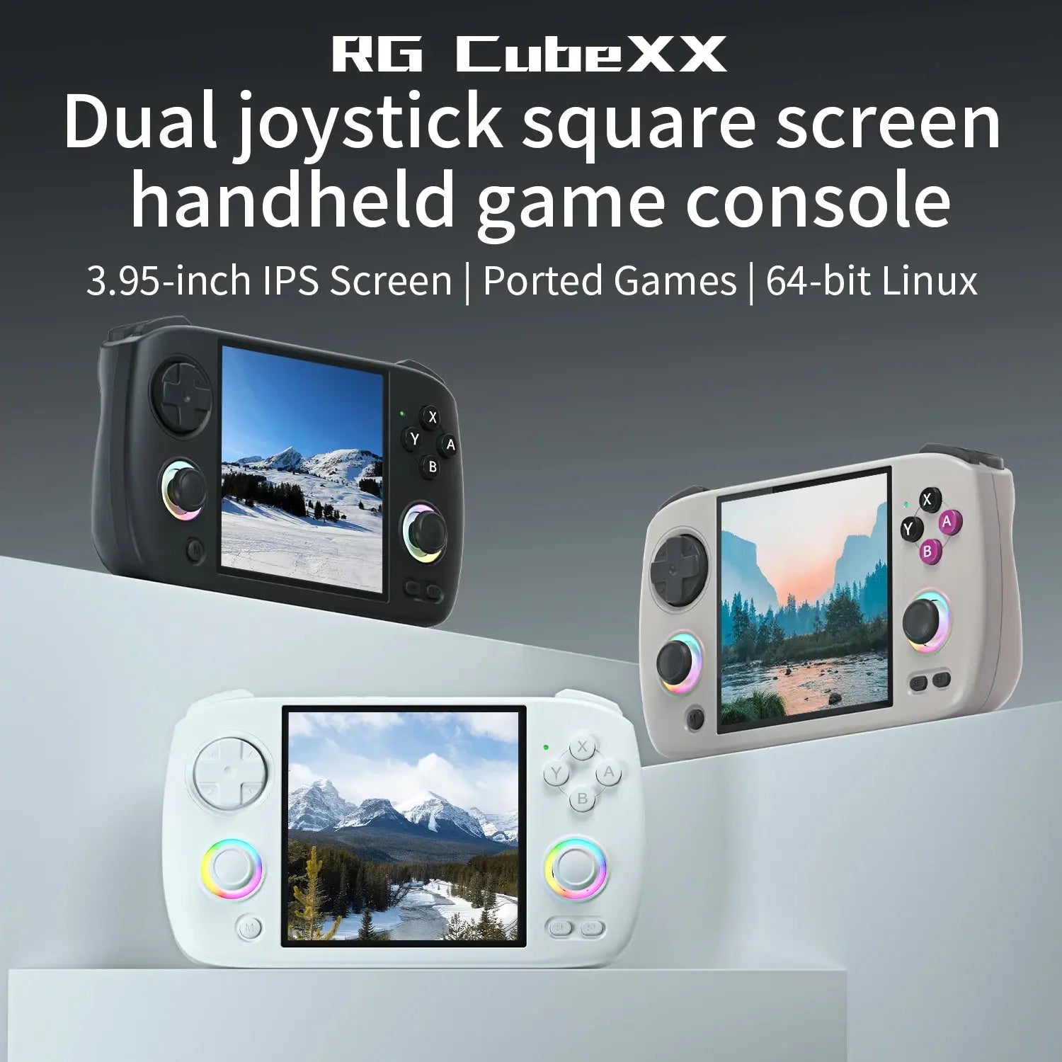 Anbernic RG CubeXX Retro Handheld Game Console 3.95 Inch IPS Screen Linux System Built-in 64G TF Card 5056 Games Support HD Out Ai-TechWorld 