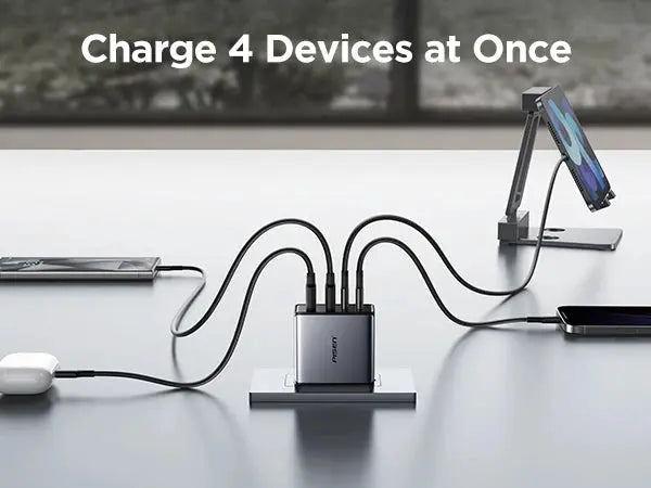 PISEN 65W 4-Port GaN Charger w/ 4FT C-C Cable, Fast Charge for MacBook, iPhone 16-14, iPad, Galaxy S24, Pixel 8, Steam Deck Ai-TechWorld 