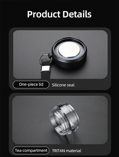 500ml Tea Infuser Vacuum Flask Stainless Steel Insulated Cup with Independent Tea Storage Handle Travel Mug Business Cup Gifts Ai-TechWorld 