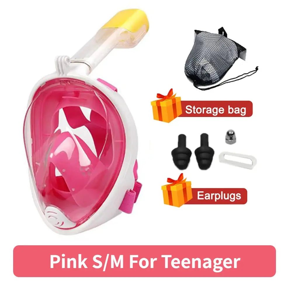 Underwater Scuba Anti Fog Full Face Diving Mask Snorkeling Respiratory Masks Safe Waterproof Swimming Equipment for Adult Kids Ai-TechWorld 