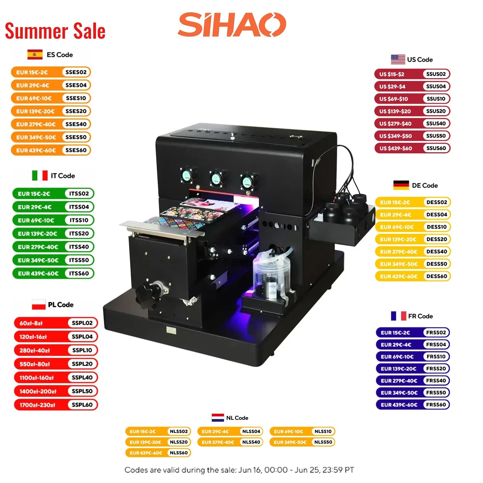 Sihao DIY A4 UV Printer Upgrade Flatbed UV Flatbed Printing Machine With ACRO RIP Software For Phone Case Metal Glass Wood Ai-TechWorld   ai-techworld