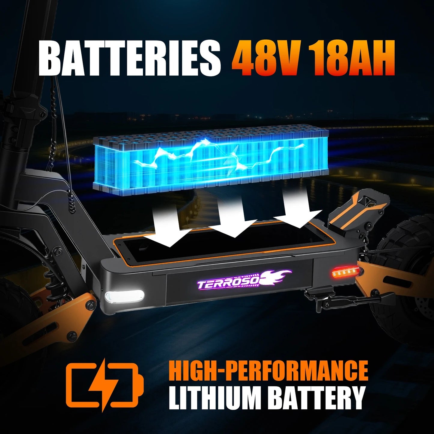 1200W Peak Motor Fold Adult Electric Scooter 48V 18AH 40MPH 11-inch off-roadTires Front and Rear Disc Brakes and Shock Absorbers Ai-TechWorld 