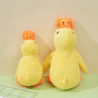 Plush Companion Sleeping Duck Dog Toys for Small Large Dogs Bite Resistant Teeth Grinding Sound Relief Duck Sound Toy Ai-TechWorld 