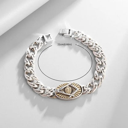 Men's Classic God's All Seeing Eye Masonic Symbol Bracelet Fashion Braided Cross Bracelet Religious Prayer Amulet Jewelry Ai-TechWorld 