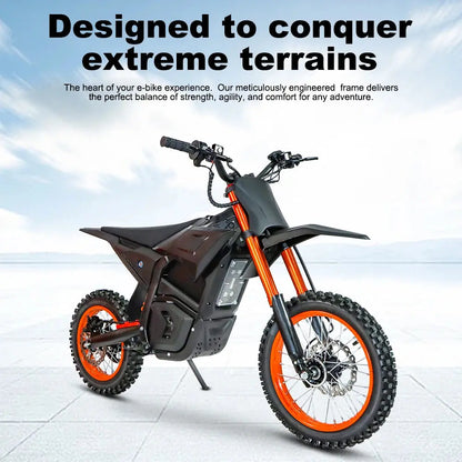 Electric Motocross Bike 3000W, 28Mph, 50 Miles, Urban Commuting Off-Road Electric Bike, 14" 48V 21AH, Full Suspension Ai-TechWorld 