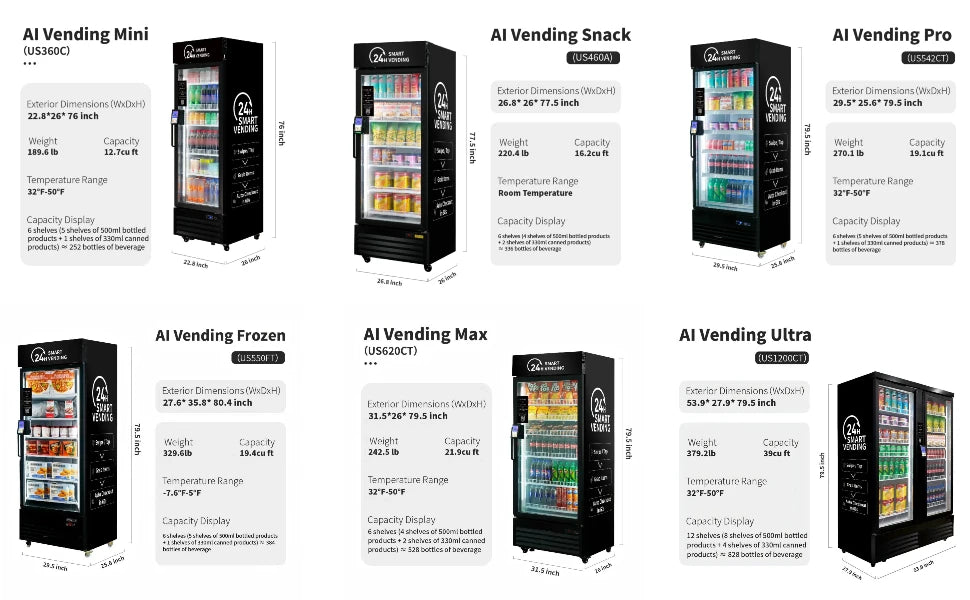 HAHA Smart Vending Freezer POS NFC Temperature Range -8F to 50F for Ice Cream And Drinks(550) Ai-TechWorld 