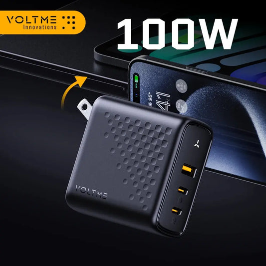 VOLTME 100W GaN Charger For Macbook Tablet USB Type C Charger Fast Charging Charger For iPhone 15 14 13 12 Quick Charge 4.0 3.0 Ai-TechWorld 