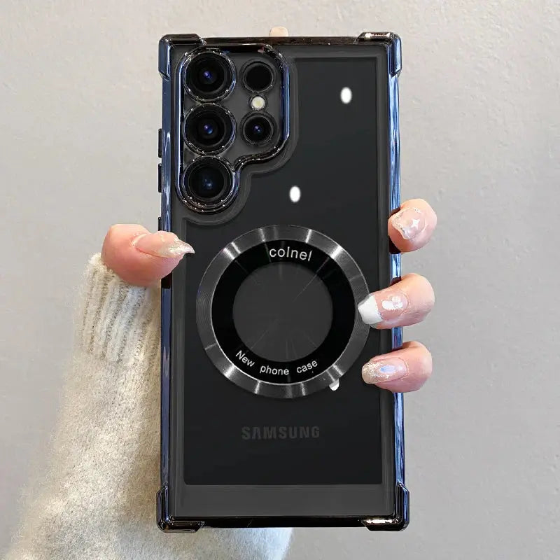 Luxury Magnetic Wireless Charge Case: Samsung Clear Lens Protection Cover Ai-TechWorld 